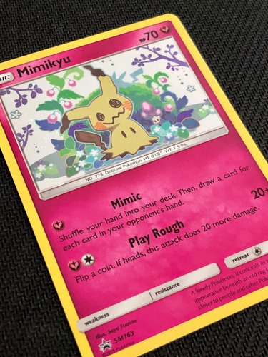 Raríssima Carta Pokemon Mimikyu Promo (sm163/250) Original